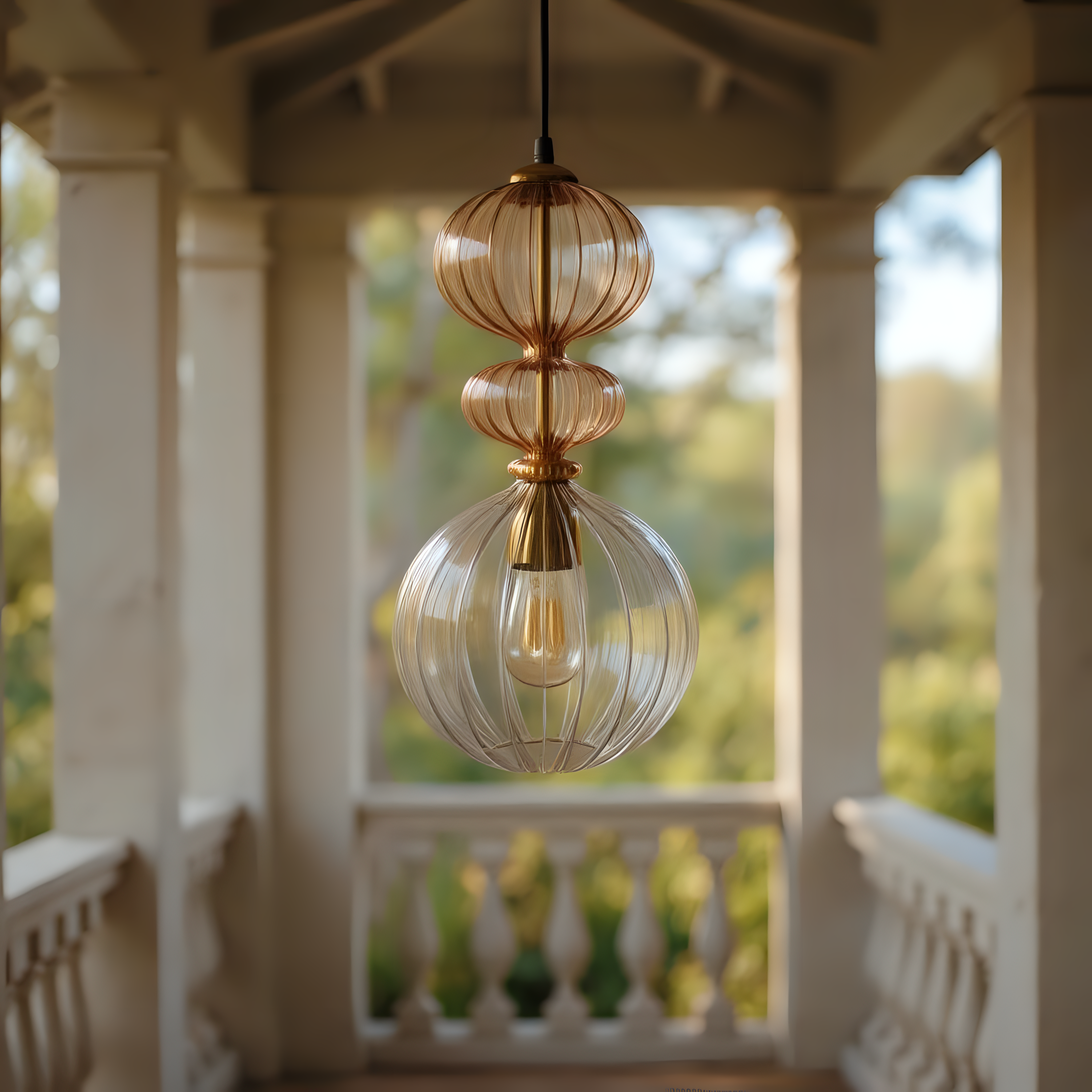 Hand Blown Glass Pendant Light